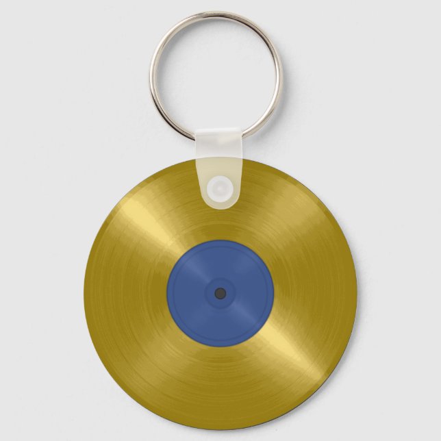 Guld Vinyl Record Album Nyckelring (Framsida)
