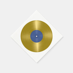 Guld Vinyl Record Album Pappersservett