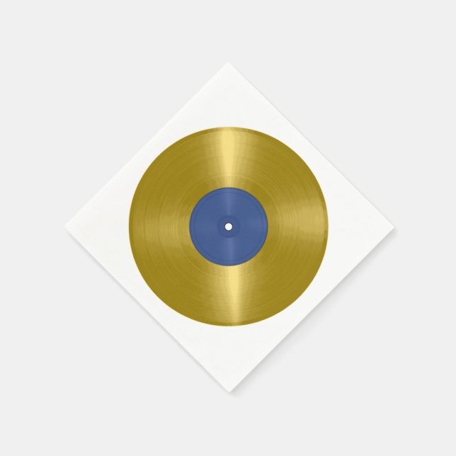 Guld Vinyl Record Album Pappersservett (Hörn)