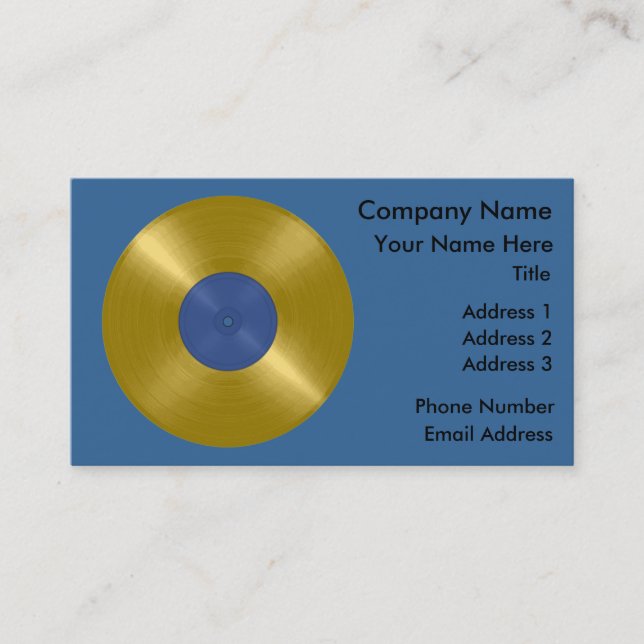 Guld Vinyl Skiva Album Visitkort (Framsida)