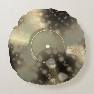 Guld vinylpost rund kudde