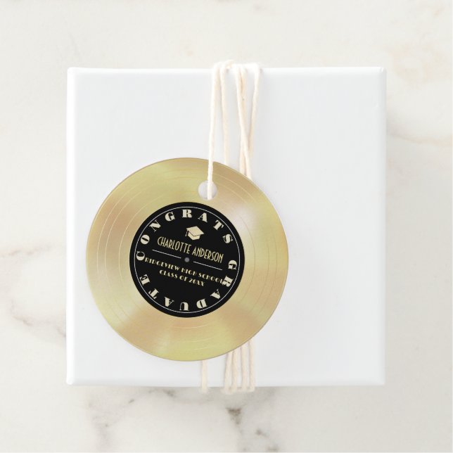 Guld/vinylpost Studenten Gåvor Etiketter (På plats)