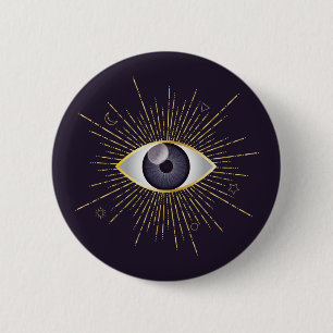 Guld & Violet Mystic Evil Öga Nazar Mati Knapp