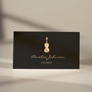 Guld Violin Elegant Script Visitkort