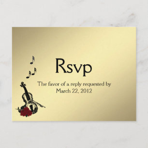 Guld Violin Music OSA med Entree Choice Postcard Inbjudan Vykort