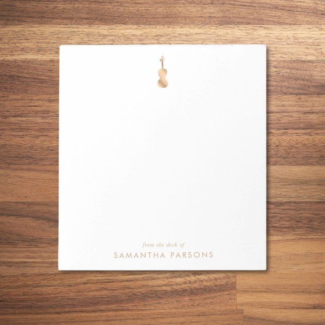 Guld Violin Simple Elegant Anteckningsblock (Skapare uppladdad)