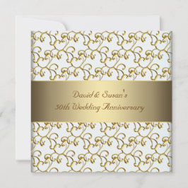 Guld virvlar Guld 50-årsjubileum för bröllopet fes Inbjudningar