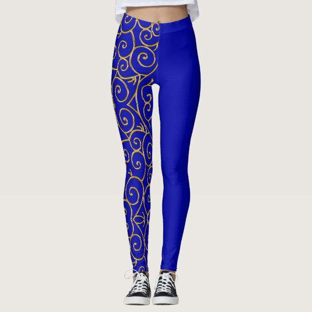 "guld" virvlar leggingar leggings (Framsida)