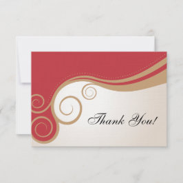 Guld virvlar runt på rött och kräm- tack