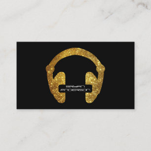 Guld- visitkort för glitterHeadphoneDJ