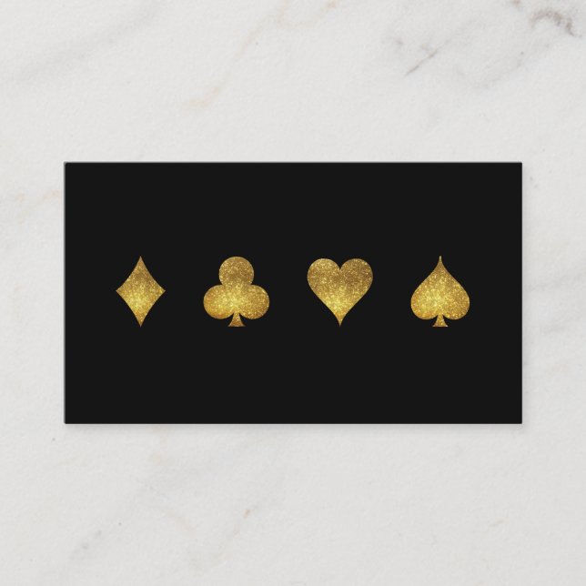 Guld- visitkort för glitterkasinodobbel (Framsida)