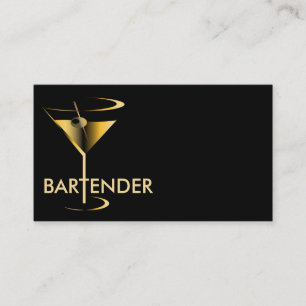Guld- visitkort för Martini coctailBartender