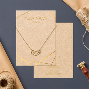 Guld-visning för geometriskt halsband eller armban visitkort