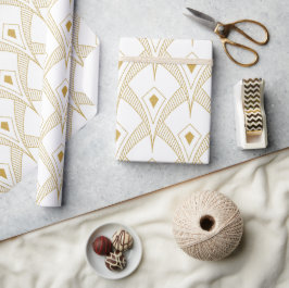 Guld & vit art deco-sömlös mönster 3 presentpapper