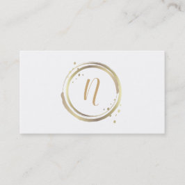 Guld & Vit Blank Glam Modern Minimal Bröllop Visitkort
