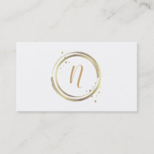 Guld & Vit Blank Glam Modern Minimal Bröllop Visitkort