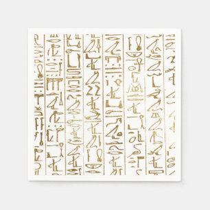 Guld & Vit Egyptisk Egypten Glam Modern Chic Fest Pappersservett