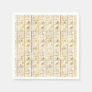 Guld & Vit Egyptisk Egypten Glam Modern Chic Fest Pappersservett