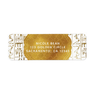 Guld Vit Egyptisk Egypten Öga Glam Modern Bröllop Returadress Etikett