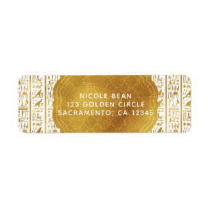 Guld Vit Egyptisk Egypten Öga Glam Modern Bröllop Returadress Etikett