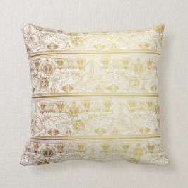 Guld & Vit Egyptisk Egypten Print Glam Modern Chic Kudde