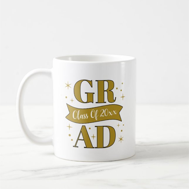 Guld & Vit Examenfest Kaffemugg (Vänster)