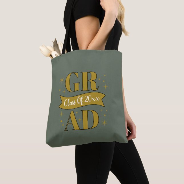 Guld & Vit Examenfest Tygkasse (Närbild)