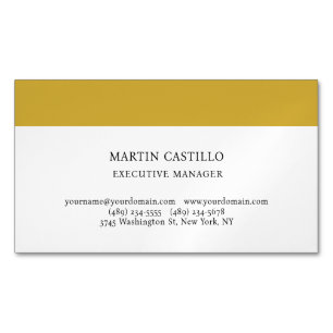 Guld Vit Färg Modern Professionell Serif-teckensni Magnetiska Visitkort