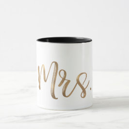 Guld & Vit Fru. Typografi Modern Minimal Typ Mugg