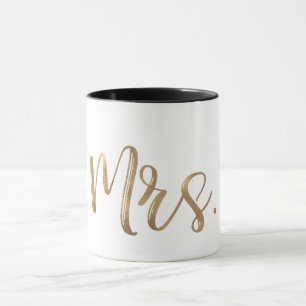 Guld & Vit Fru. Typografi Modern Minimal Typografi Mugg