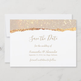 Guld Vit Glitter Marmor Spara Datum Kort