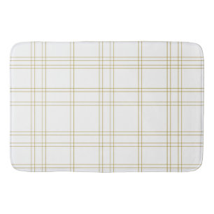 Guld & Vit Minimal Modern Karo Ren Mönster Badrumsmatta