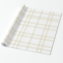 Guld & Vit Minimal Modern Plaid Ren Mönster