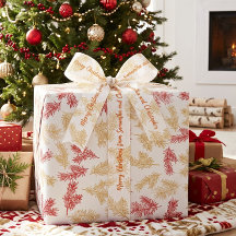 Guld Vit Modern Elegant Botanisk Jul