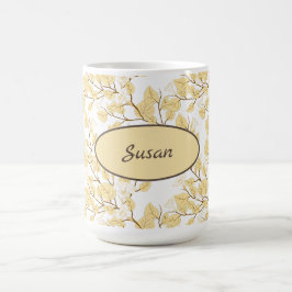 Guld Vit morgon Glory Flower Kaffemugg