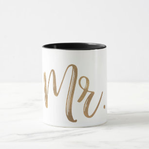 Guld & Vit MR. Typography Modern Minimal Typografi Mugg