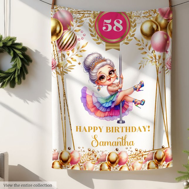 Guld Vit Rolig Mormor Filta Personlig Fleecefilt (Gold White Funny Grandma Blanket Personalized)