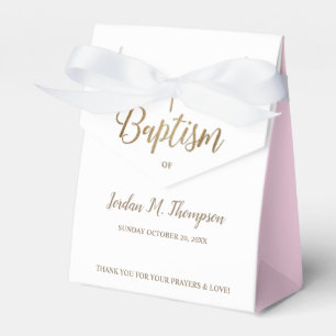 Guld Vit Rosa flicka Baptism Kor Tack Presentaskar