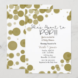 Guld & Vita Prickiga Bubblor Hon Kommer Att Sprick Inbjudningar