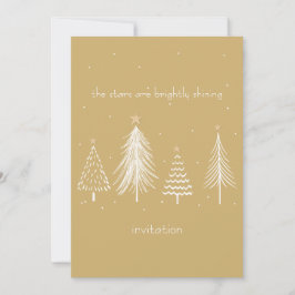 Guld, Vitt, Julgransstjärnor Eleganta Högtider Inbjudningar
