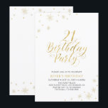 Guld & Vitt | Modern Chic 21-årsfest Inbjudningar<br><div class="desc">Låt oss fira din speciella dag med denna stilrena inbjudan till 21-årsfest. Designen har chic guldtypografi på framsidan och guldglittrig grafik med ett foto på baksidan. Ersätt provfotot med ditt eget eller ta bort det om du inte vill ha det. Bakgrundsfärgen är vit, men du kan ändra den för att...</div>