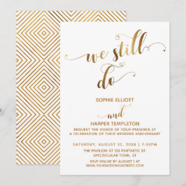 Guld Vitt Vi Gör Fortfarande Typografi Jubileum Inbjudningar