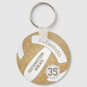 guld volleyball bag märkre w player team namn nyckelring