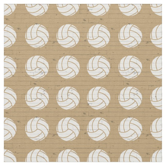 Guld Volleyball Wood Golv, mönstrad Tyg (Närbild)