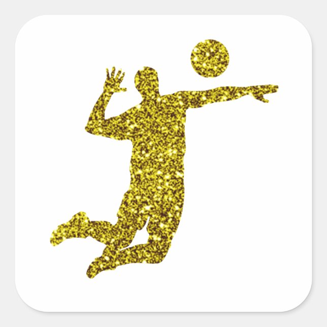 Guld Volleyboll Klistermärke (Framsida)
