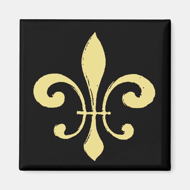 Guld Washout Fleur De Lis Magnet (Framsidan)
