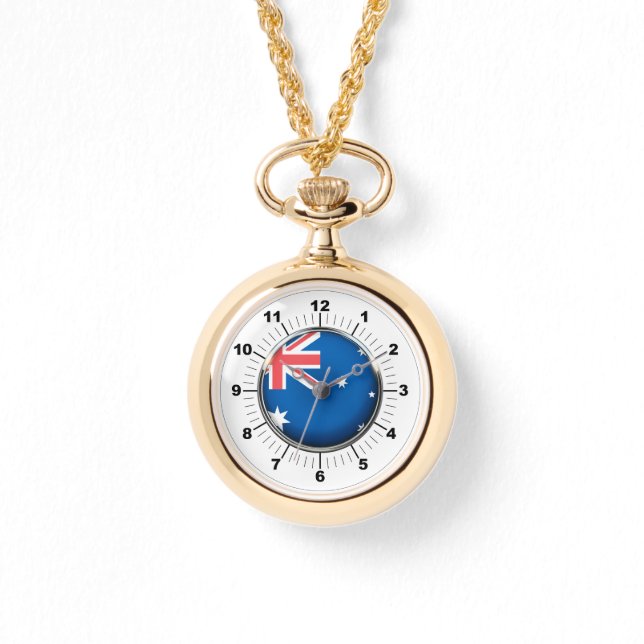 Guld Watch för Flagga Wraparound i Australien Armbandsur (Framsida)