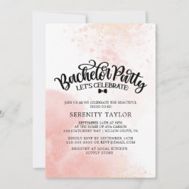  & Guld Watercolor Bachelorette Party Inbjudningar