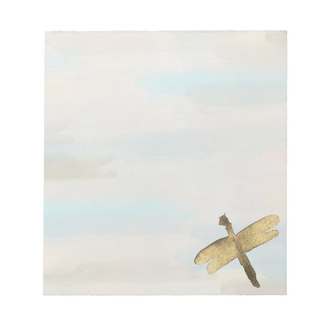 Guld Watercolor Dragonflies Anteckningsblock (Framsida)