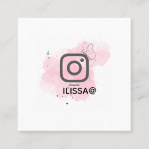 Guld Watercolor Instagram Små Fyrkantigt Visitkort